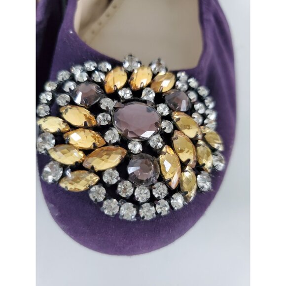 Adrienne Vittadini VELMA Slip on Ballet Flats Purple Suede Leather 9 - Picture 5 of 10